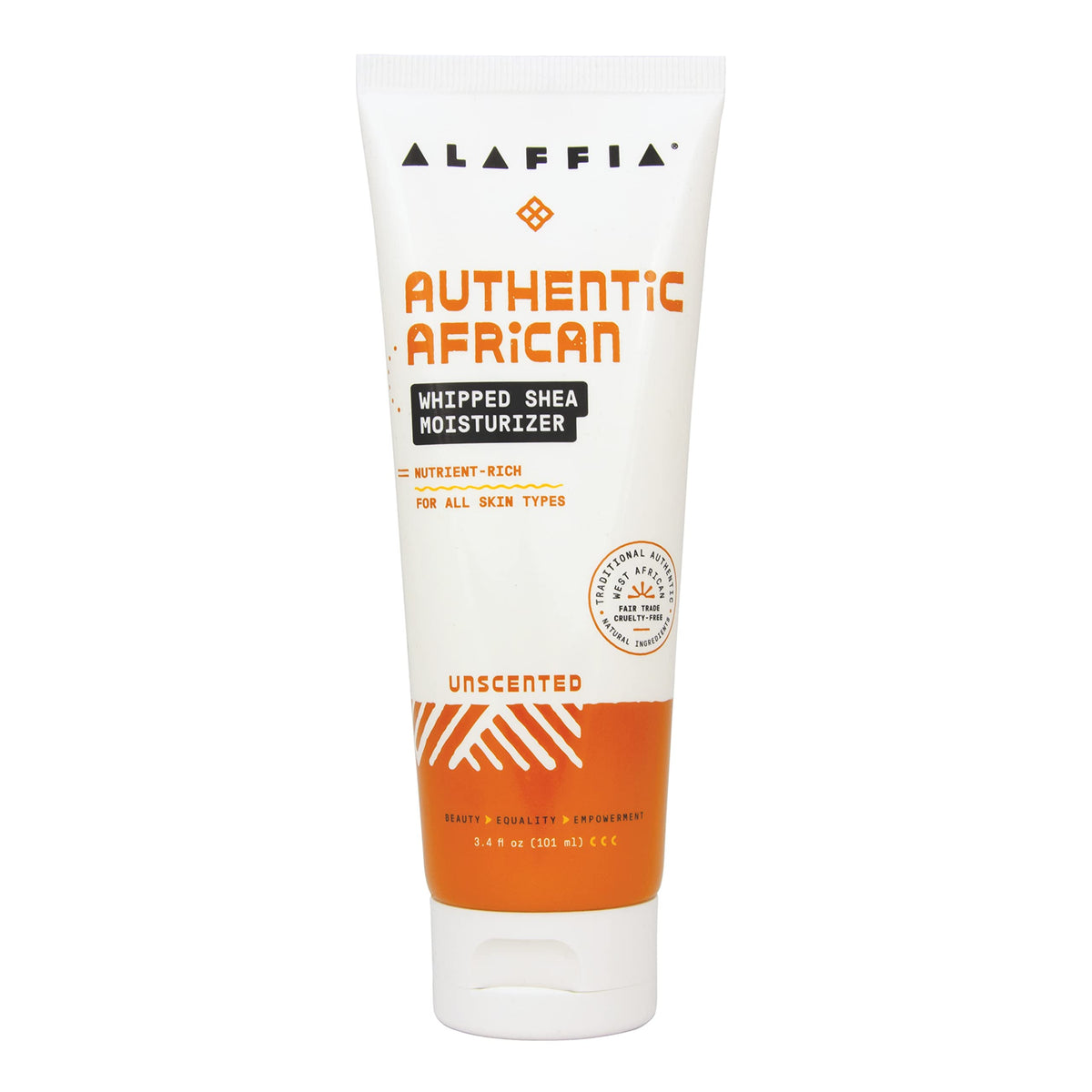 Alaffia Skin Care, Authentic African Whipped Shea Moisturizer, Nutrient Rich, Shea Butter Daily Face Moisturizer, For All Skin Types, Unscented, 3.4 Fl Oz