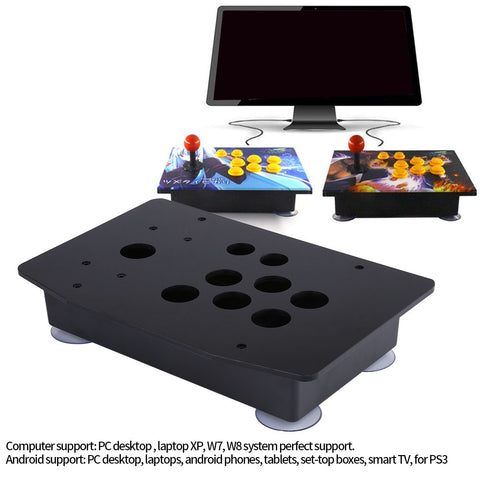 WALFRONT Acrylic Panel and Case Manual Joystick DIY Set Kits Replacement for Arcade Game, Machine Cabinet Controller DIY Kit Black