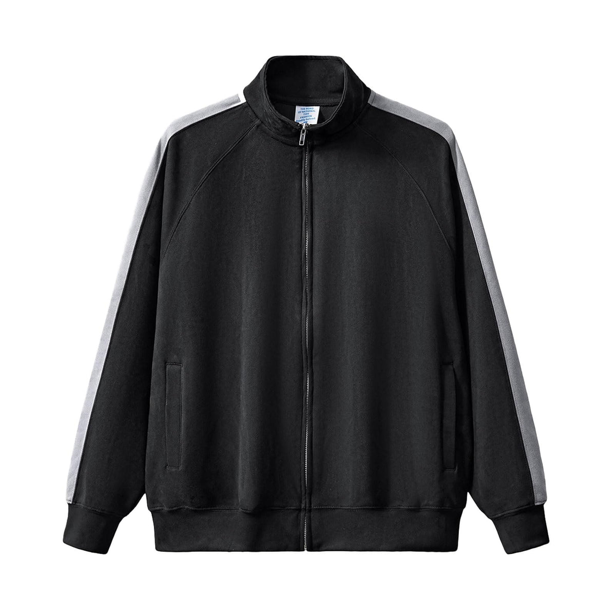 HVDBEYASA Men's Lightweight Full-Zip Mock Neck Sweatshirt Long Sleeve T-shirt Top Stand Collar Winter Warm Sweater Unisex Jacket for Outdoor Sports(Black,XXL)