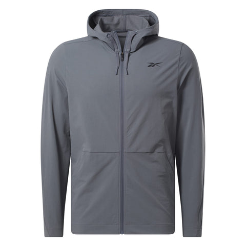 Reebok Men's Performance Woven Full Zip Jacket, Cold Grey, XL