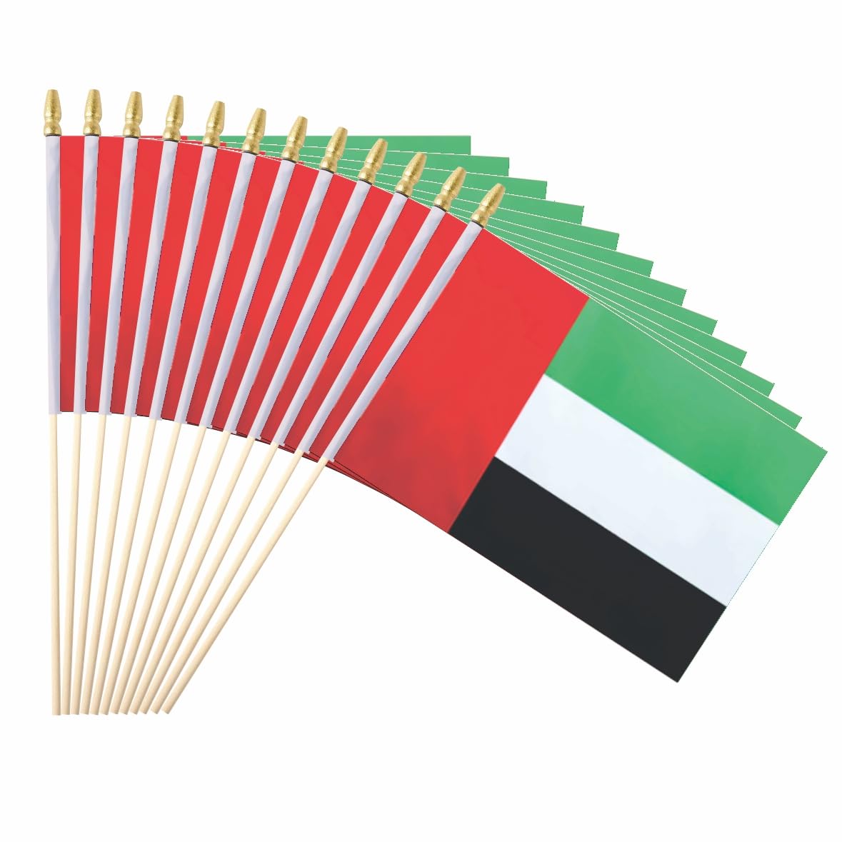 Ckexin 25Pack Small United Arab Emirates Flag Handheld Mini UAE Flags on Stick 5x8 Inch