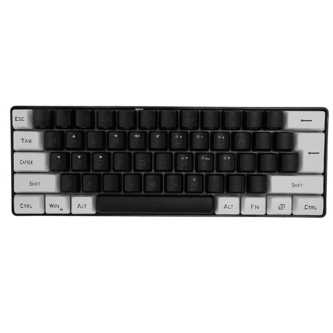 VBESTLIFE 60% Wired Gaming Keyboard, LED Backlit Compact Mini Mechanical Keyboard, 61 Keys Keyboard with RGB Light for PC Gamer, Typist, Travel, Business Trip (Black)