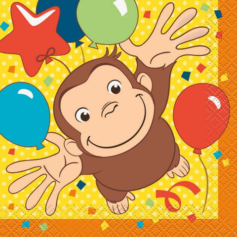 Curious George Beverage Napkins, 16 count Birthday Party Supplies