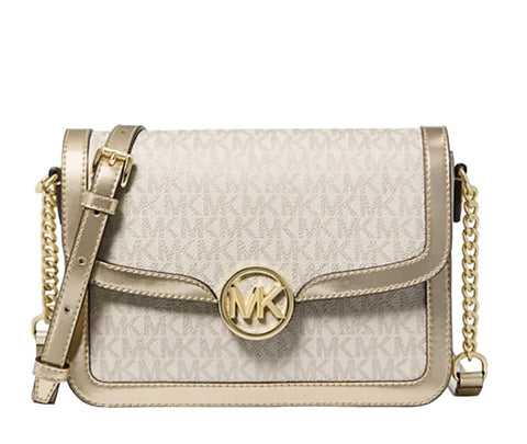 Michael Kors Leida Medium Shoulder Crossbody Bag (Pale Gold)
