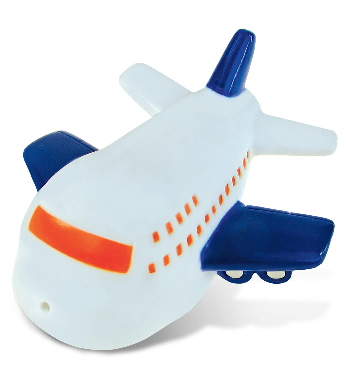DolliBu Jetliner Bath Buddy Squirter - Floating White Airplane Rubber Bath Toy, Water Squirting Bathtime Play for Toddlers, Cute Aircraft Transport Toy for The Bathtub, Beach & Pool for Girls & Boys