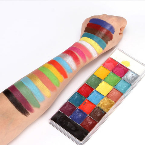 KARLOR 20 Colours Face Paint Palette, Oil-Based Body Paint, Face Paint, Body Paint, Face Make-Up Paint, Theatre Make-Up, Body Colours, Halloween, Carnival, Carnival Festival