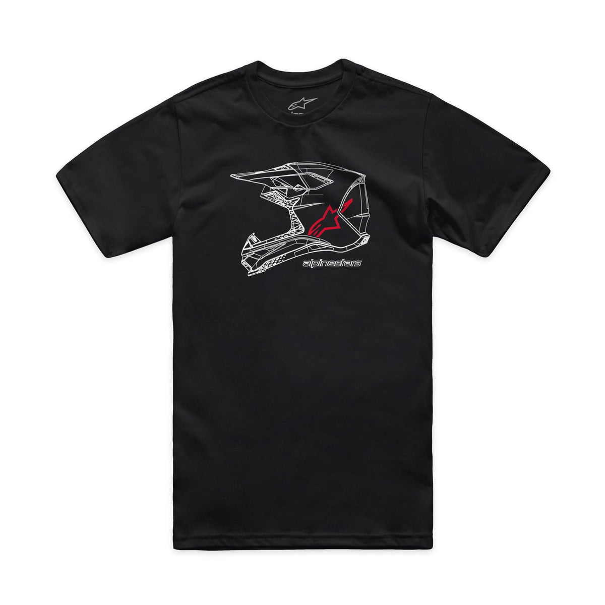 Alpinestars 1214-73116-10-S: Mx Helmet Csf Tee Black Sm