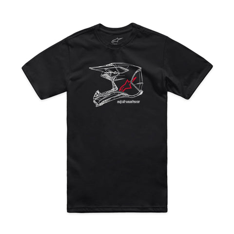 Alpinestars 1214-73116-10-S: Mx Helmet Csf Tee Black Sm