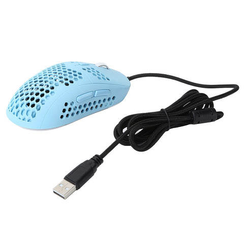 USB Gaming Mouse, Honeycomb Hollow Ultralight Wired Mouse with Backlight, 6400 Adjustable DPI Optical Sensor,7 Control Keys RGB Gaming Mouse(blue)