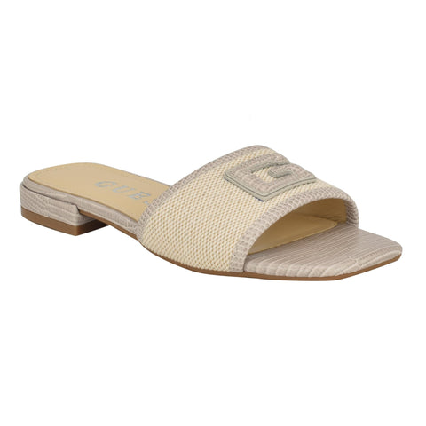 GUESS Women's Tampa Flat Sandal, Taupe 240, 9.5