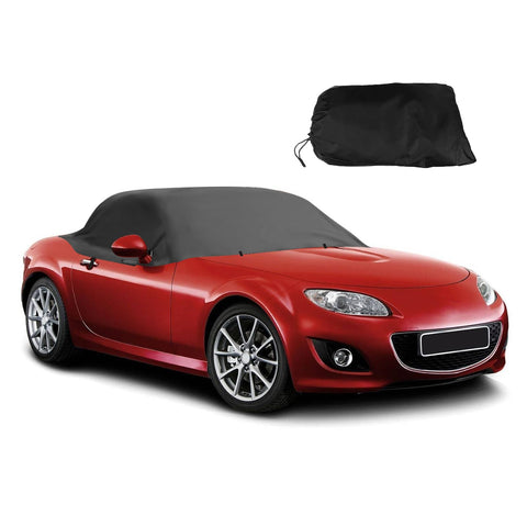 Half Car Cover for Mazda MX-5 MK1 NA MK2 NB MK2.5 1989-2023, 300D Oxford Waterproof Car Cover UV Protection Dust Proof Cover from Sun Ice Frost Snow for MK1 NA MK2 NB MK2.5