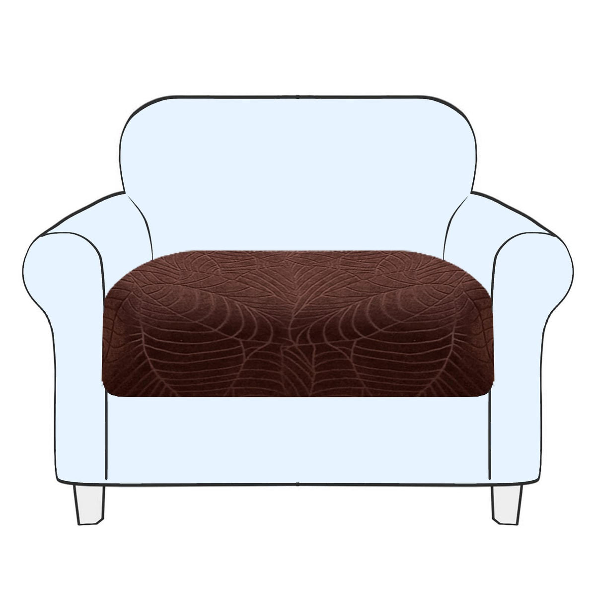 SHUOJIA Sofa Seat Cushion Cover, Stretch Sofa Seat Cover, Cushion Covers Non-slip, Slipcover Cover for Sofa Seat Cushions,Seat Couch Cover for Pets & Kids (Brown,1-Seater)