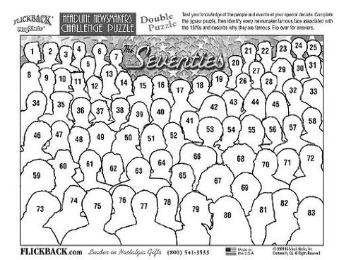 Flickback 1970ÃƒÂ¢Ã¢â€šÂ¬Ã¢â€žÂ¢s Headline Newsmakers Jigsaw Puzzle - 50th or 55th Birthday Gift - Made in USA