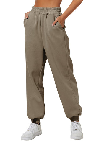 Yovela Womens High Waisted Baggy Sweatpants 2024 Fall Jogger Pants Y2k Trendy Lounge Trousers with Pockets GreyKhaki S