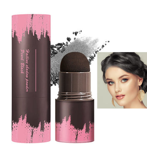 Hairline Powder Stick,Waterproof Hair Filler Powder for Women,Easy to Use,Pigmented Long Lasting Hair Shading Sponge Pen Root Hair Touch Cover Up Hair-line Shadow Makeup Powder(Black)