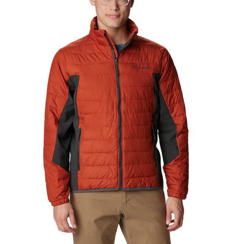 Columbia Men's Powder Lite Hybrid Puffer Jacket, Warp Red, Shark, XL