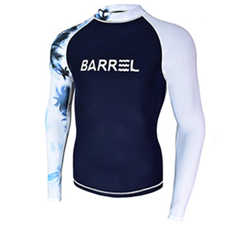 Letuwj Rash Guard Sets Men's Surfing Suit Snorkeling Suit Swimsuit Long Sleeve Sun Protection Quick Dry Swimwear Navy Blue White top 3XL