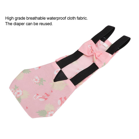 Pet Chicken Diapers,Chicken Goose Duck Loose Tight Belt Diapers Poop Pocket Diapers Flamingo Pattern for Poultry Pet Using Cleaning(M)