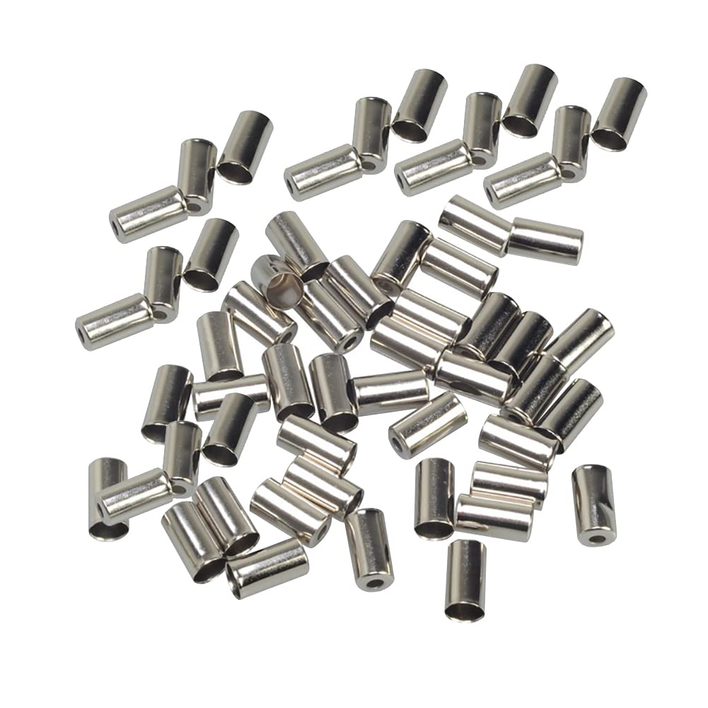 100 Pcs 5mm Bike Copper Brake Cable Tips Caps End Crimp Brake Cable Housing Ferrule End Caps Bike Accessory Part Replacement for Road Mountain Bikes