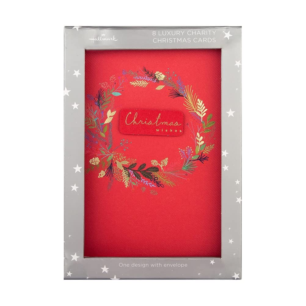 Hallmark Luxury Charity Christmas Cards, 1 Design, Pack of 8 Various,25559876