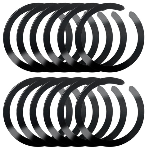 12 Pcs Universal Metal Ring Sticker Compatible with MagSafe Magnetic Wireless Charging iPhone 13 12 Pro Mini Max Galaxy, Ultra Thin Notched and Round Ring Car Charger Conversion Kit