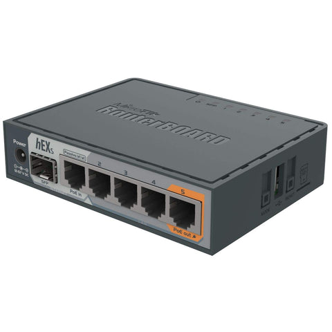 Mikrotik hEX S Ethernet Black Router, 10, 100, 1000 Mbit/s, 10/100/1000BASE-T (X), Black, 256 MB, 11 W, CC