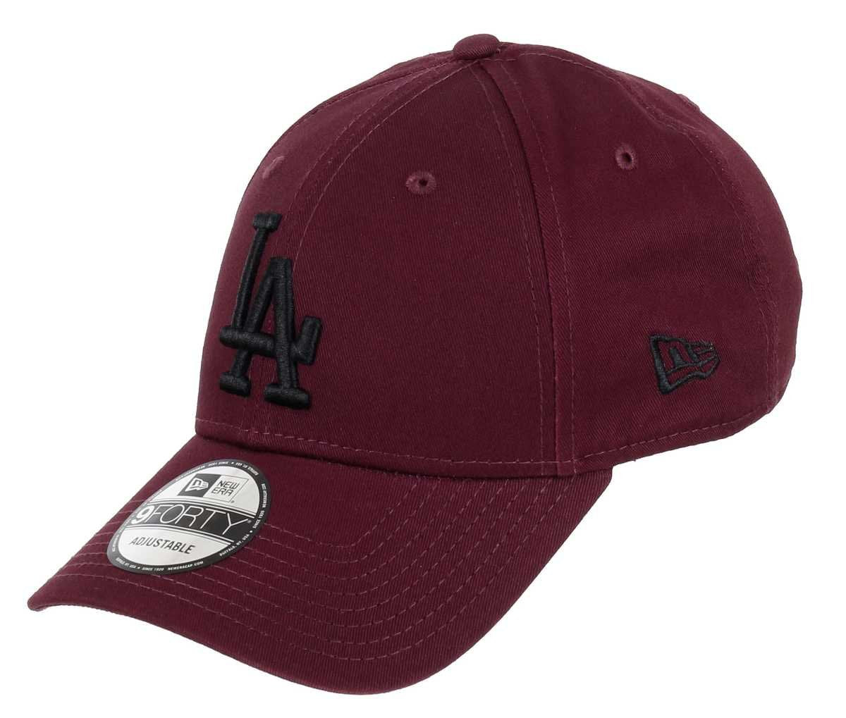 New Era Mens Black Essential 940 Los Angeles Dodgers League 9FORTY Cap, Purple, FR: one size (Manufacturer Size: OSFA)
