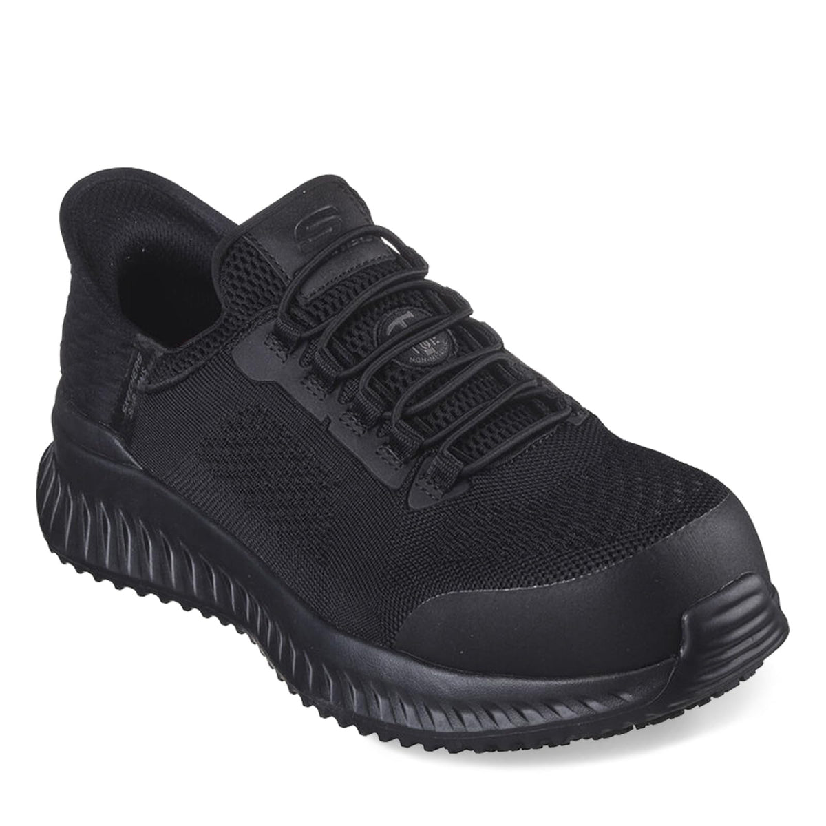 Skechers Men's Hands Free Slip-Ins Tilido Fletchit Comp Toe Construction Shoe, Black, 9 Wide