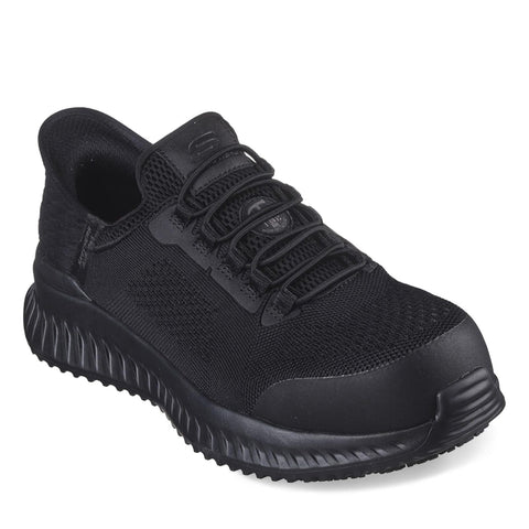 Skechers Men's Hands Free Slip-Ins Tilido Fletchit Comp Toe Construction Shoe, Black, 9 Wide