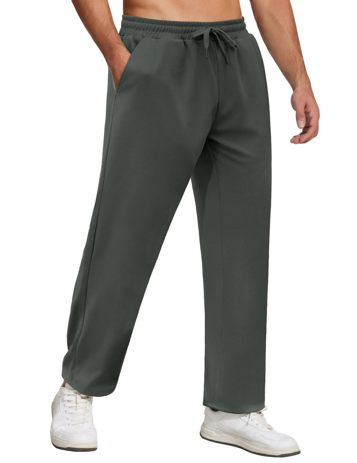 COOFANDY Men's Sweatpants Cotton Yoga Pants Casual Trousers Lounge Pants Dark Grey S