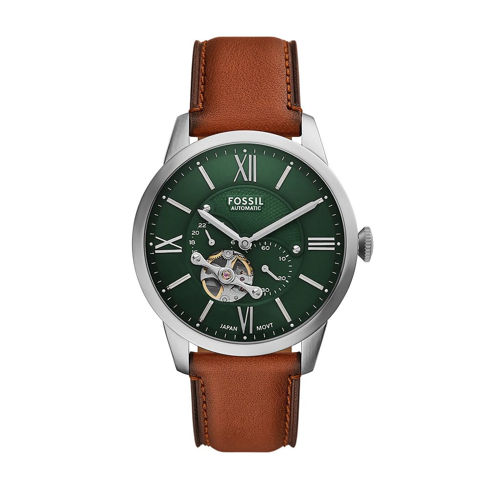 Fossil Men's Analog Automatic Watch with Leather Strap ME3265