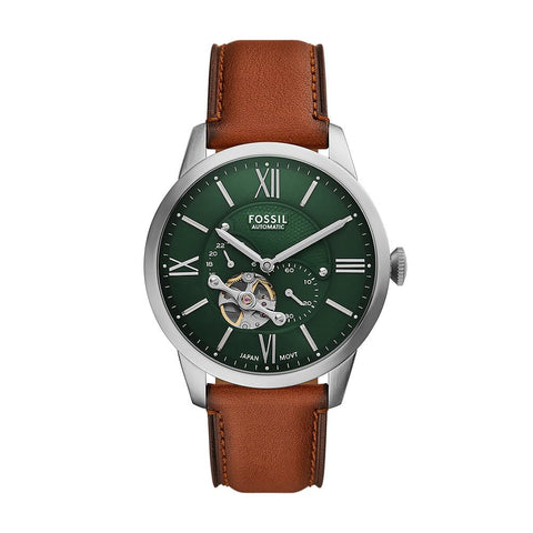 Fossil Men's Analog Automatic Watch with Leather Strap ME3265