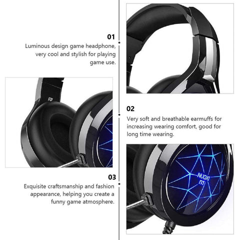 SOLUSTRE 1pc Microphone Computer Headset Headphones with mic for Kids Gaming Kids Headphones with Microphone Noise Cancelling Ear Buds Luminous Game Headset Child bass Metal with Lights