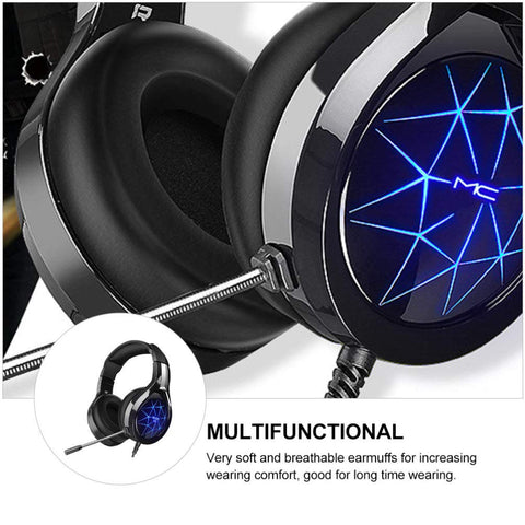 SOLUSTRE 1pc Microphone Computer Headset Headphones with mic for Kids Gaming Kids Headphones with Microphone Noise Cancelling Ear Buds Luminous Game Headset Child bass Metal with Lights