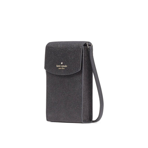 kate spade crossbody purse for women Staci phone crossbody (Glimmer black), Glimmer Black