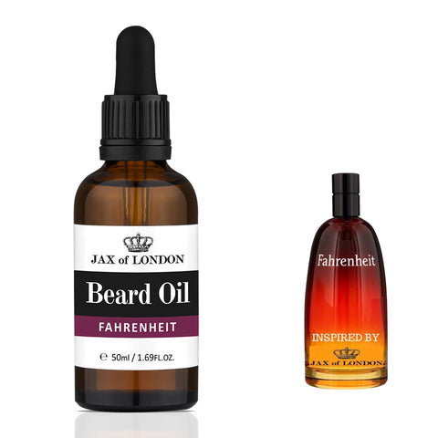 Inspired Beard Oil - Scented Aftershave Beard Oil For Beard Growth And Conditioning - Jojoba oil, Argan oil, Vitamin E - Made In the UK - Various Scents (Pack of 1, Fahrenheit)