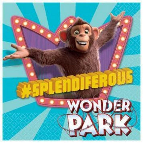 Amscan 'Wonder Park' Pink and Teal Luncheon Party Napkins, 6.5' x 6.5', 16 Ct.