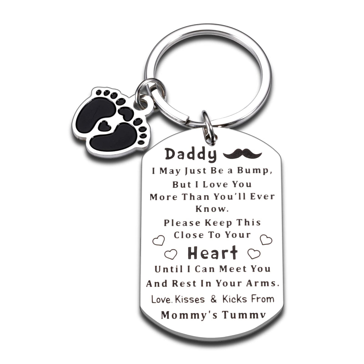 Expectant Dad Gifts Father Day Gift for New Dad New Dad to Be Gifts Baby Shower Gifts for Dad Keychains Pregnancy Announcement Gifts for Husband Baby Reveal Gifts for First Father Day Gifts, Silver,