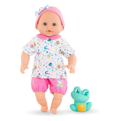 Corolle BÃ©bÃ© Bath Oceane 12â€ Girl Baby Doll with Rubber Frog Toy, Safe for Water Play in The Bathtub or Pool, Soft Body with Vanilla Scent, for Kids Ages 18 Months and up