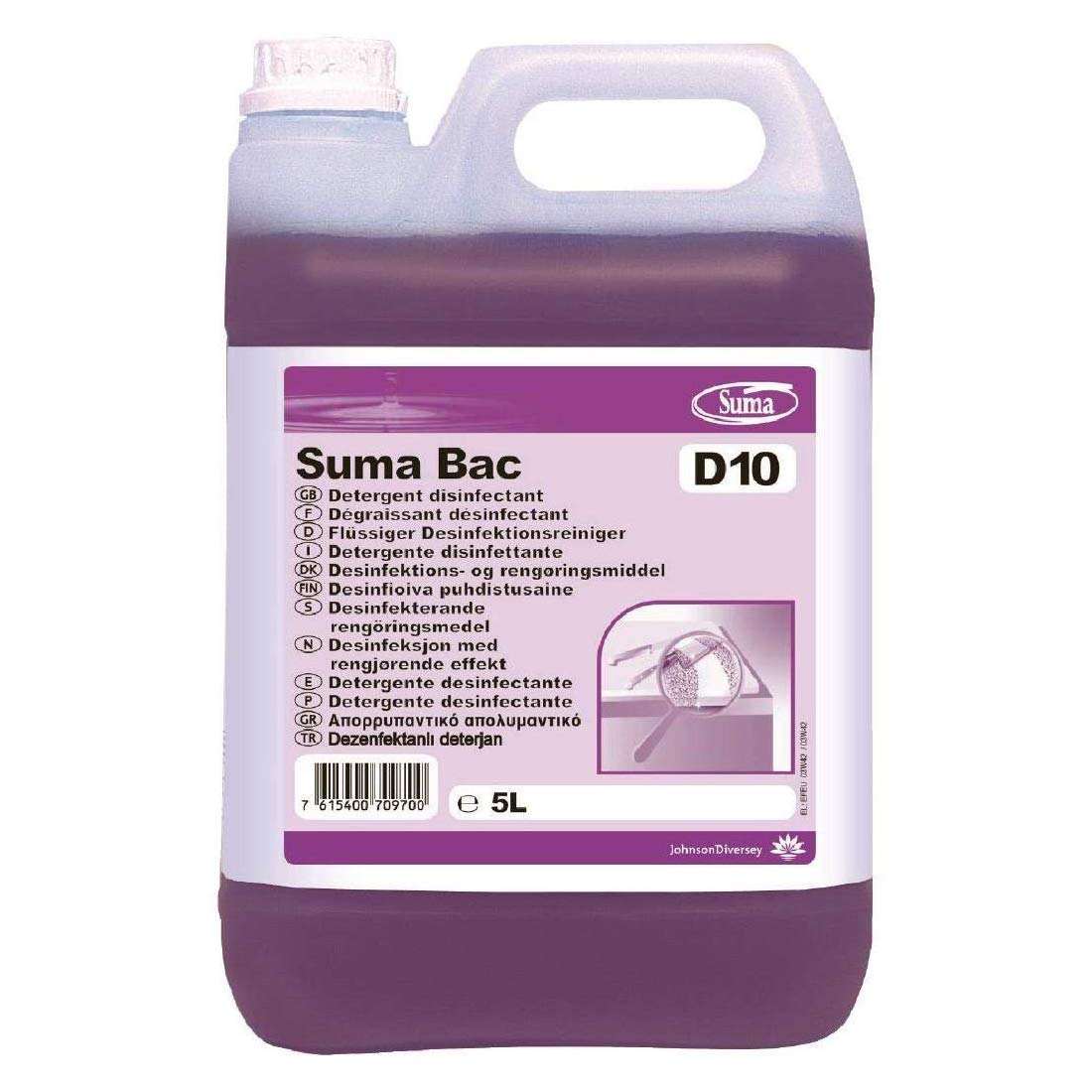 Suma Bac D10 Cleaner & Sanitiser Pack Qty 2 x 5 ltr