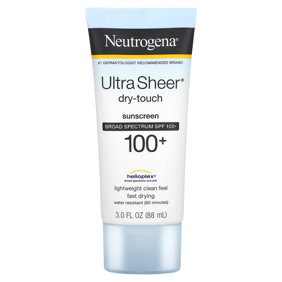 Neutrogena Ultra Sheer Dry-Touch Water Resistant and Non-Greasy Sunscreen Lotion with Broad Spectrum SPF 100+, 3 fl. oz