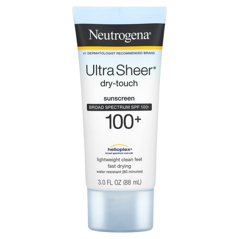 Neutrogena Ultra Sheer Dry-Touch Water Resistant and Non-Greasy Sunscreen Lotion with Broad Spectrum SPF 100+, 3 fl. oz