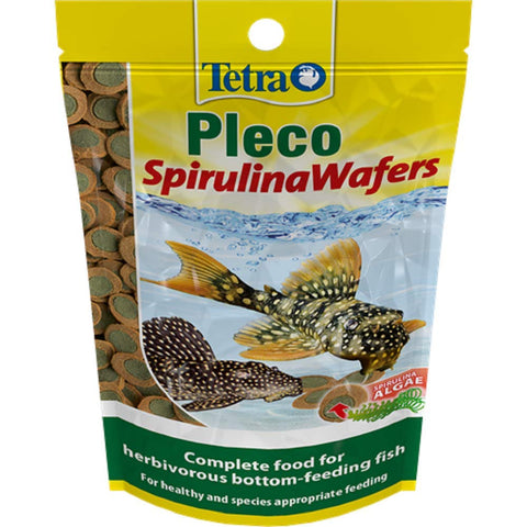 Tetra Pleco Fish Food Spirulina Wafers 42g, 100% Vegetable Premium Fish Food for Bottom Feeding Fish