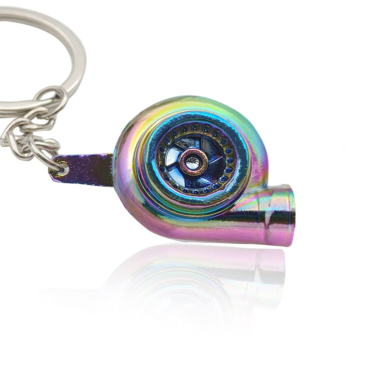 Turbo Turbocharger Keychain- Key Chain Ring Spinning TurboTurbocharger Keychain Compressor Key Chain Ring Keyring Keyfob(Colorful)