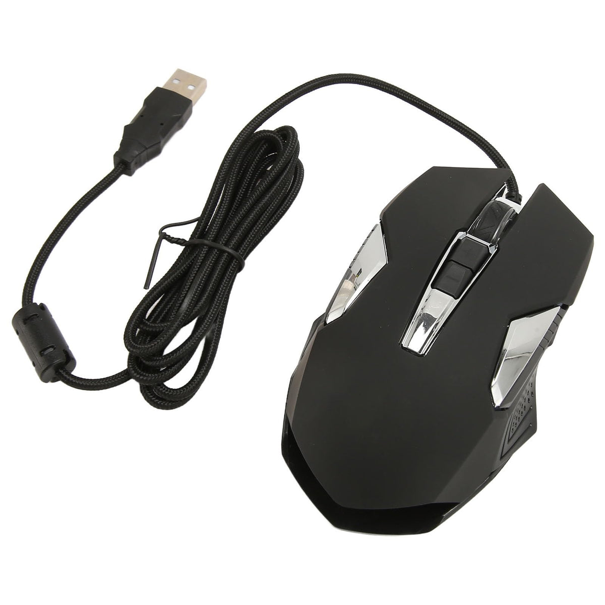 Alit RGB Gaming Mouse USB Wired Brilliant 7200DPi Soft Click Game Tool Silent Operate Customizable Software Vibrant Light Gaming Mice (Black)