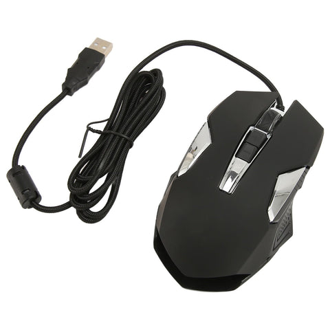 Alit RGB Gaming Mouse USB Wired Brilliant 7200DPi Soft Click Game Tool Silent Operate Customizable Software Vibrant Light Gaming Mice (Black)