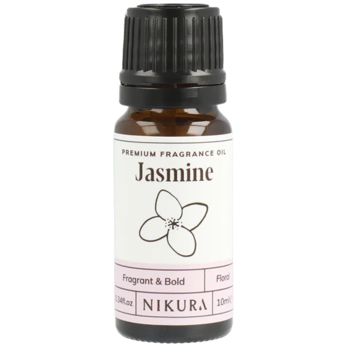 Nikura | Jasmine Fragrance Oil - 10ml | Perfect for Soap Making, Candle Making, Wax Melts, Diffuser | Great for use in Bath Bombs, Perfume Oil, Perfume Scents, Potpourri | Vegan & UK Made