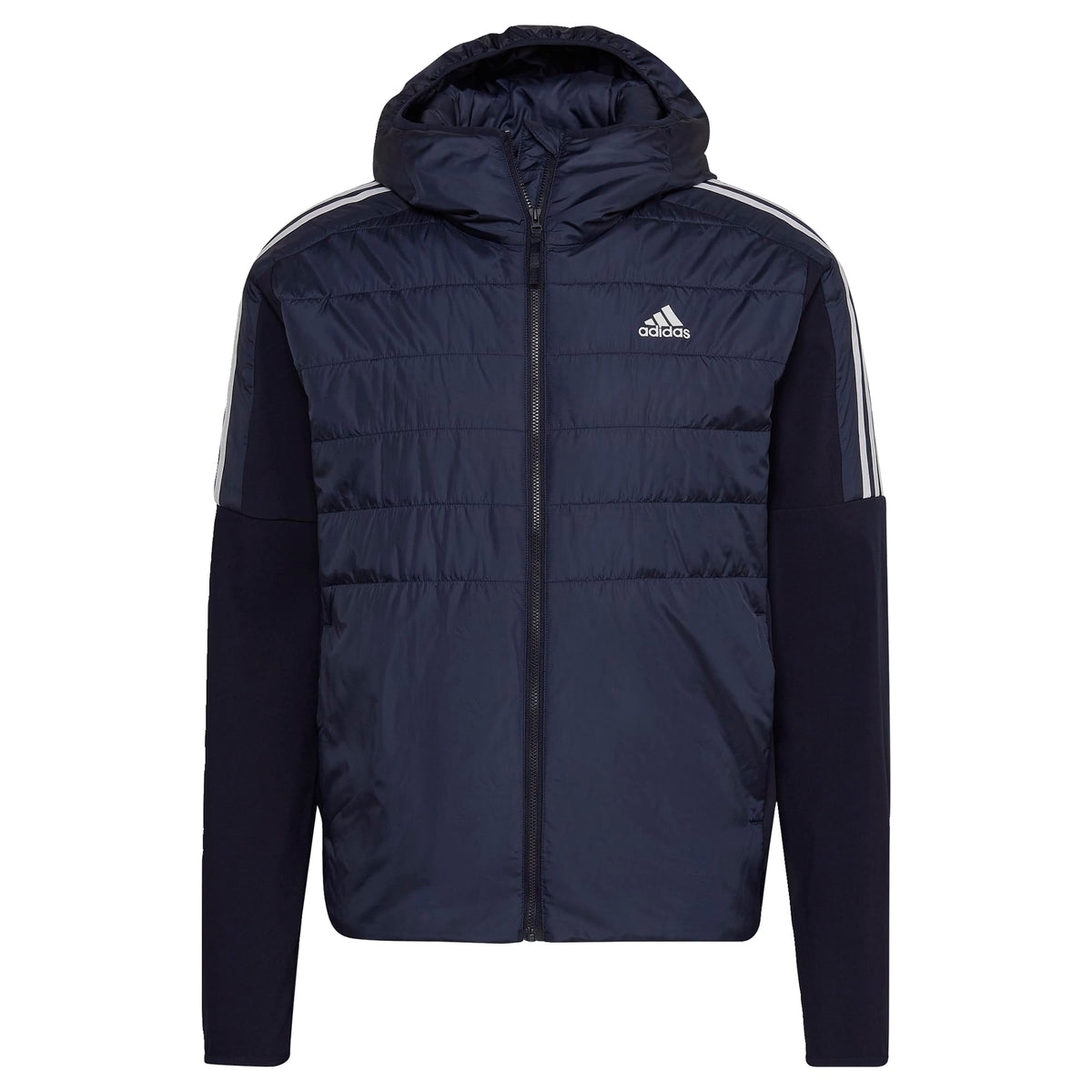 adidas Men's Essentials Insulated Hooded Hybrid Jacket, Legend Ink, S