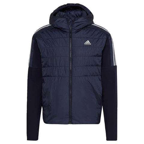adidas Men's Essentials Insulated Hooded Hybrid Jacket, Legend Ink, S