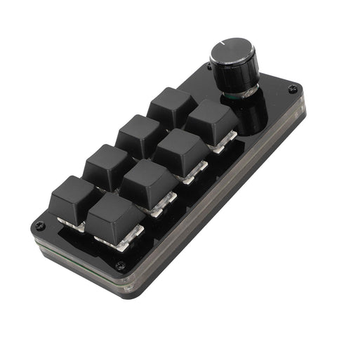 Haofy Mini 8 Key Keypad, Customizable Programming Wired Connection Macro Mechanical Keyboard Blue Switch with Knob for Gaming